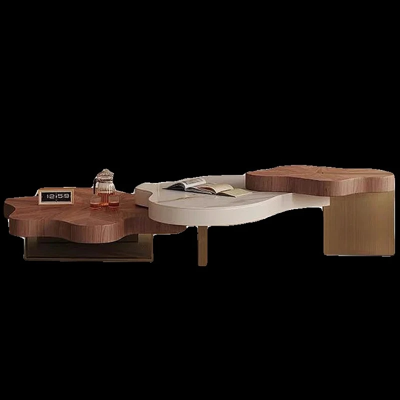 

Modern simple cloud solid wood coffee table combination living room home irregular designer high-end tea table