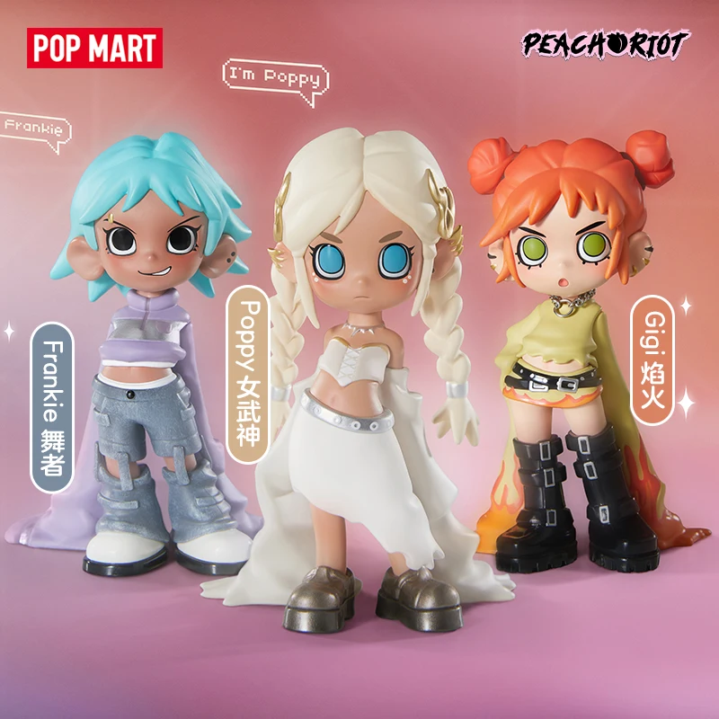 Caja ciega de la serie Pop Mart Lil Peach Riot, figura de juguete coleccionable, muñeca sorpresa de moda, regalo de Navidad para novia Bestie para niños