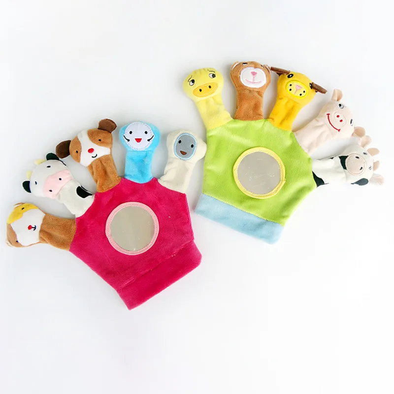 1 قطعة ألعاب الأطفال الناعمة قصة الحيوان دمية إصبع اليد الأسرة التظاهر Paly القماش دمى لينة الوالدين والطفل لعبة الدعائم لحديثي الولادة #5