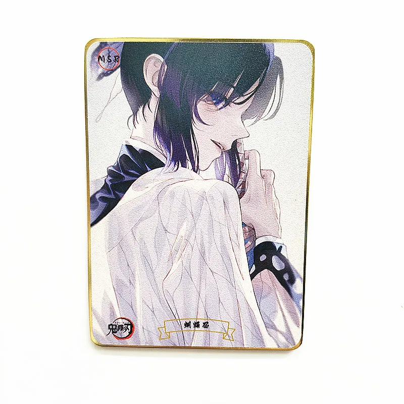 Anime Demon Slayer DIY ACG Kamado Nezuko Shinobu Sexy Metal Card Boys Game Toys Christmas Birthday Gift Collectible Cards