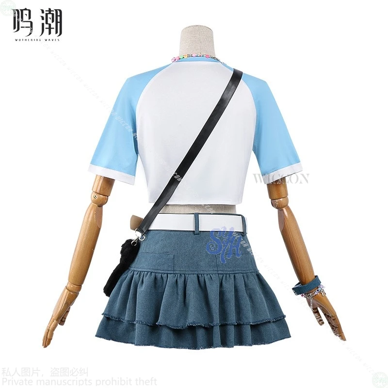 로버 코스프레 게임 Wuthering Waves 1 주년 기념일 생일 파티 애니메이션 Kawaii Y2K 유니폼 드레스 러블리 고양이 모자 로리타 할로윈