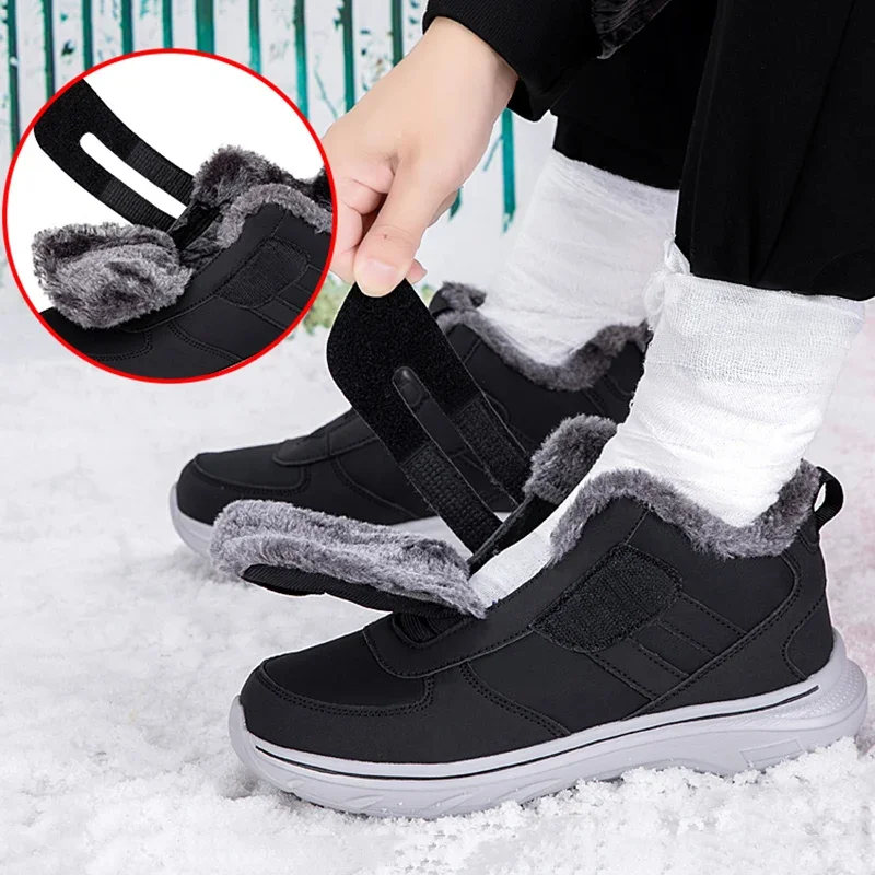 Winter Men's Snow Boots Thick-soled Warm Men's Boots Outdoor Waterproof Orthopedic Wide Feet Adjustable Diabetic Men Shoes