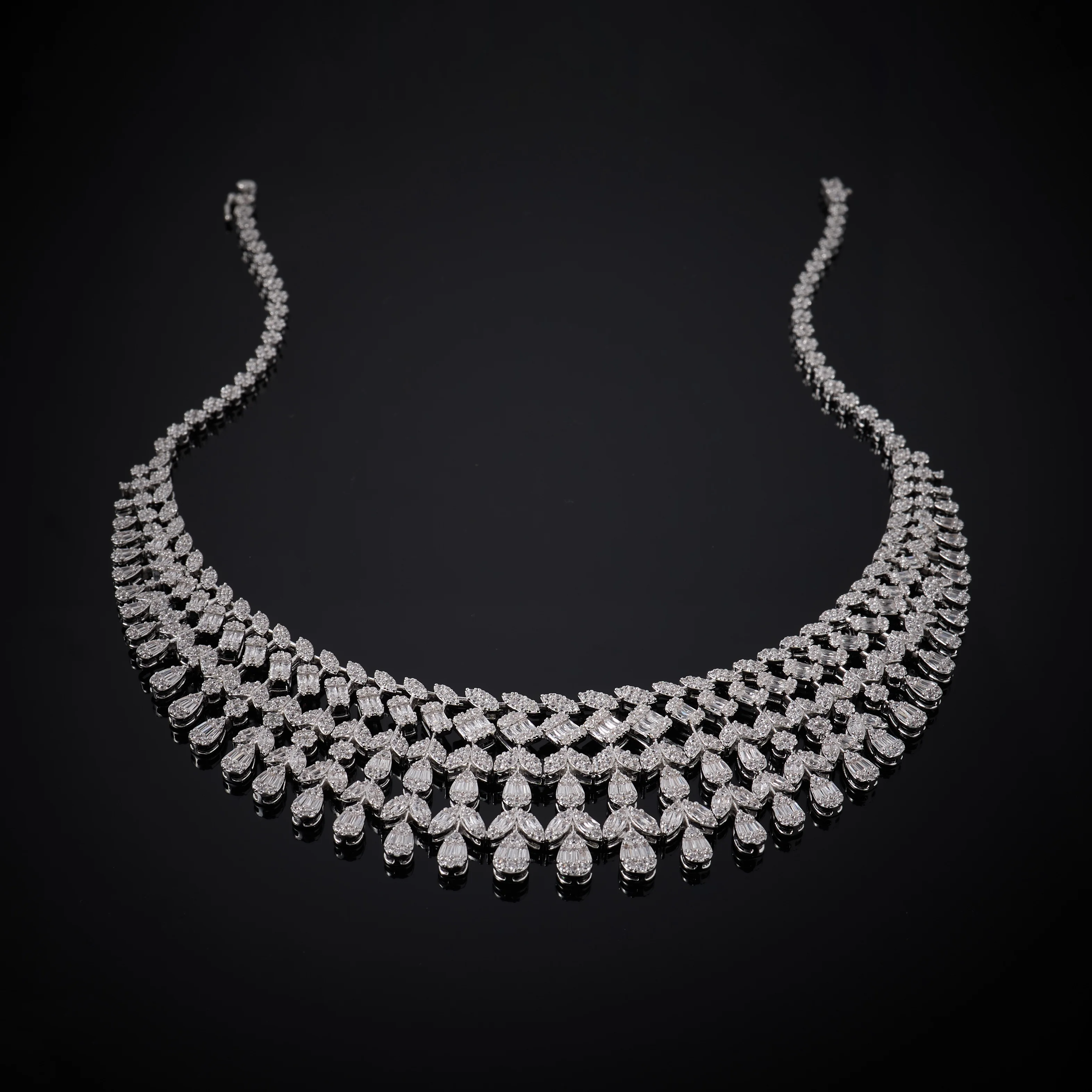 00045 Luxury Bridal Cubic Zirconia Necklace Set for Women Dubai Jewelry Sets  Wedding Jewelry Wedding & Engagement Accessories