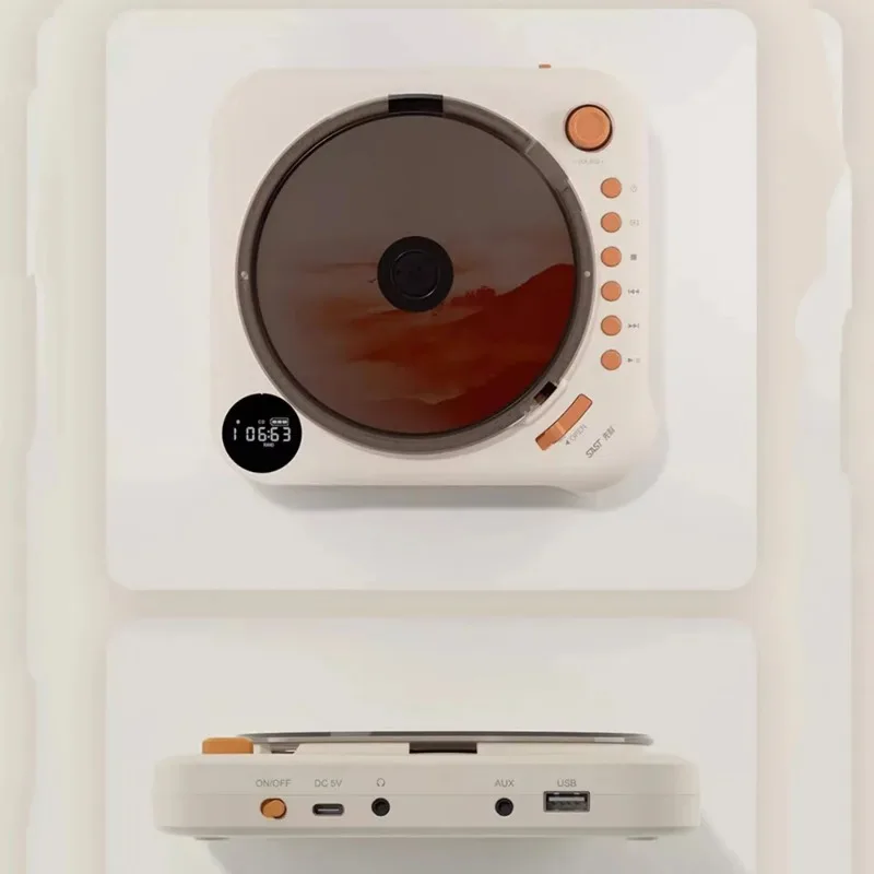 HIFI Audiophile CD Player Bluetooth 5.0 Bidirectional USB AUX Lossless Music Player Rechargeable HD Sound Built-in Battery