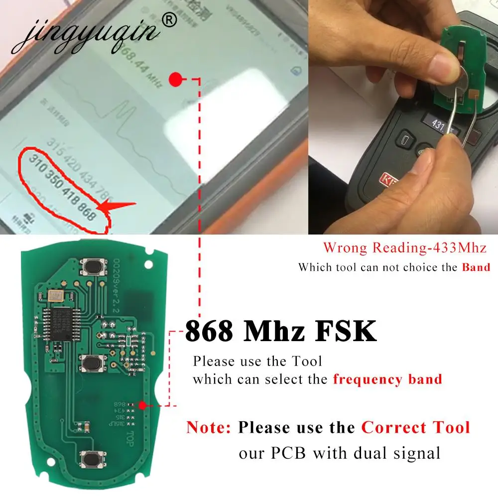 jingyuqin 315/868MHz Keyless-Go Remote Smart Key for BMW 3/5 Series CAS3 X5 X6 Z4 E70 Car ID46 Pcf7953 Comfort Access Hands Free
