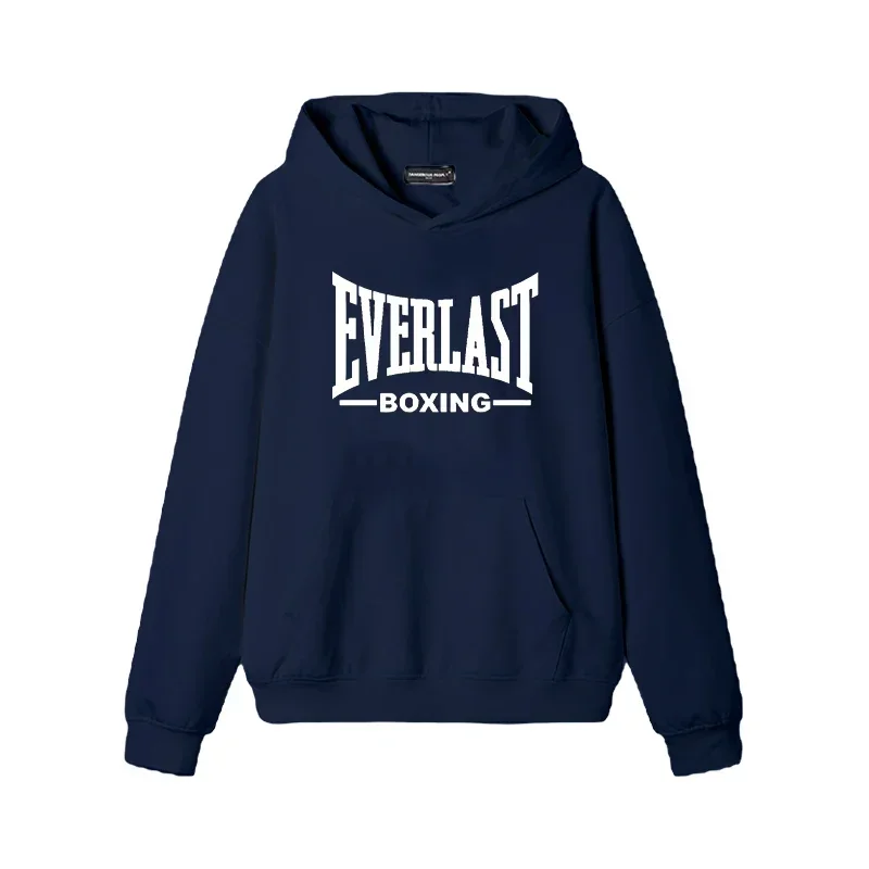 Men's 2026 Vintage Graphic Hoodie Everlast Logo Font Sweatshirt Casual Long Sleeve Pullover Harajuku Unisex Streetwear Top