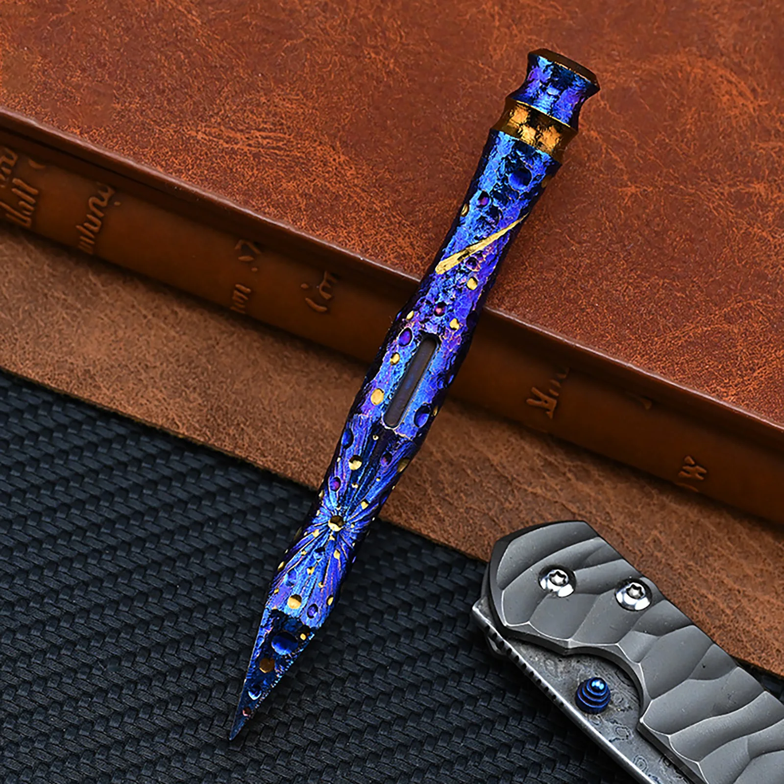 Starry Sky Limited Edition Hand‑Carved Titanium Alloy Multi‑Function Crowbar Bottle Opener Outdoor EDC Tool