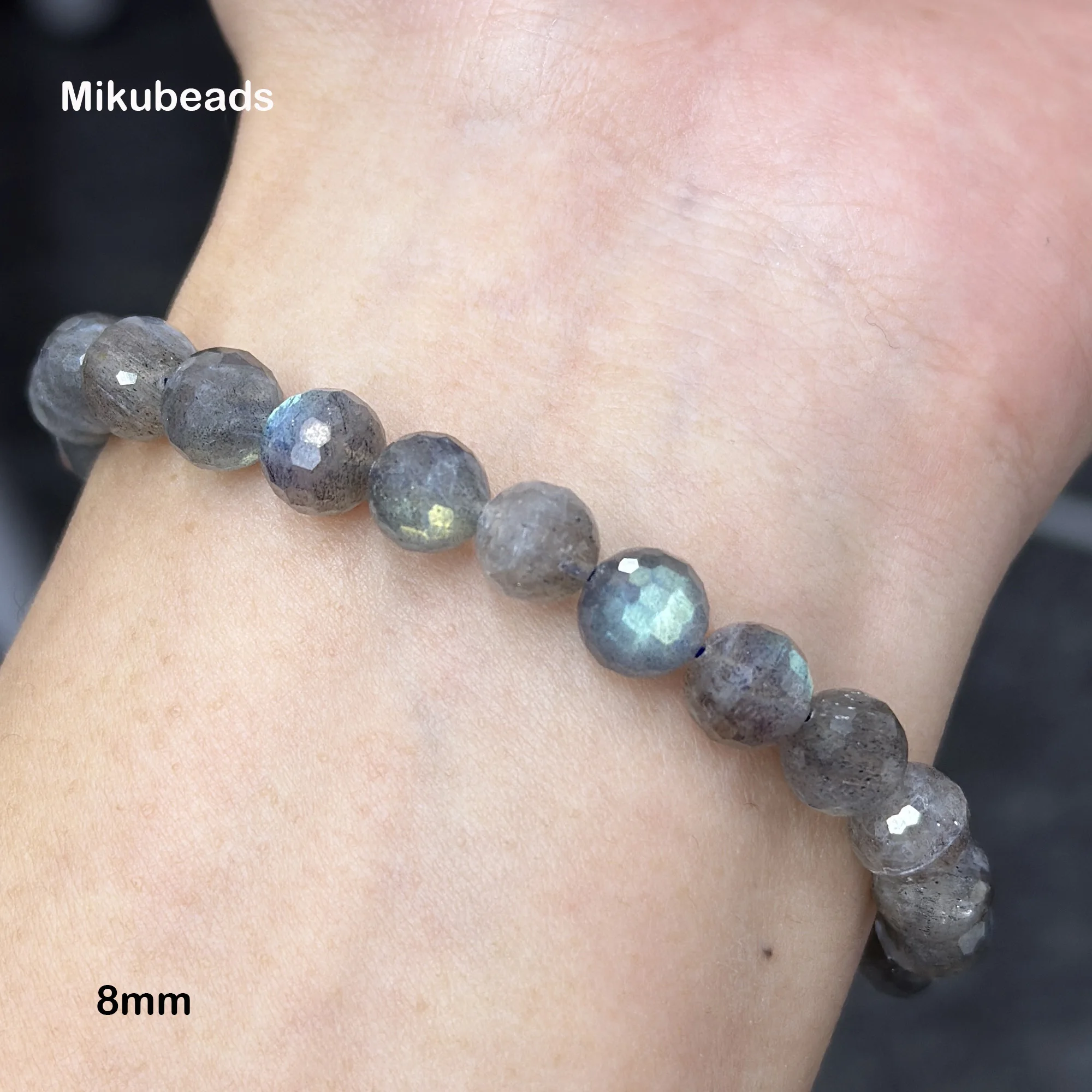 الطبيعية AA + اللابرادوريت 6 مللي متر 8 مللي متر الأوجه تسلق الجولة فضفاض الخرز لصنع المجوهرات أساور يدوية قلادة بالجملة Mikubeads #5
