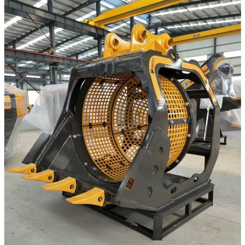 YUGONG Heavy-Duty Excavator Rotating Screening Bucket | High Efficiency Soil Sieving | Durable Construction Attachmen For Sale