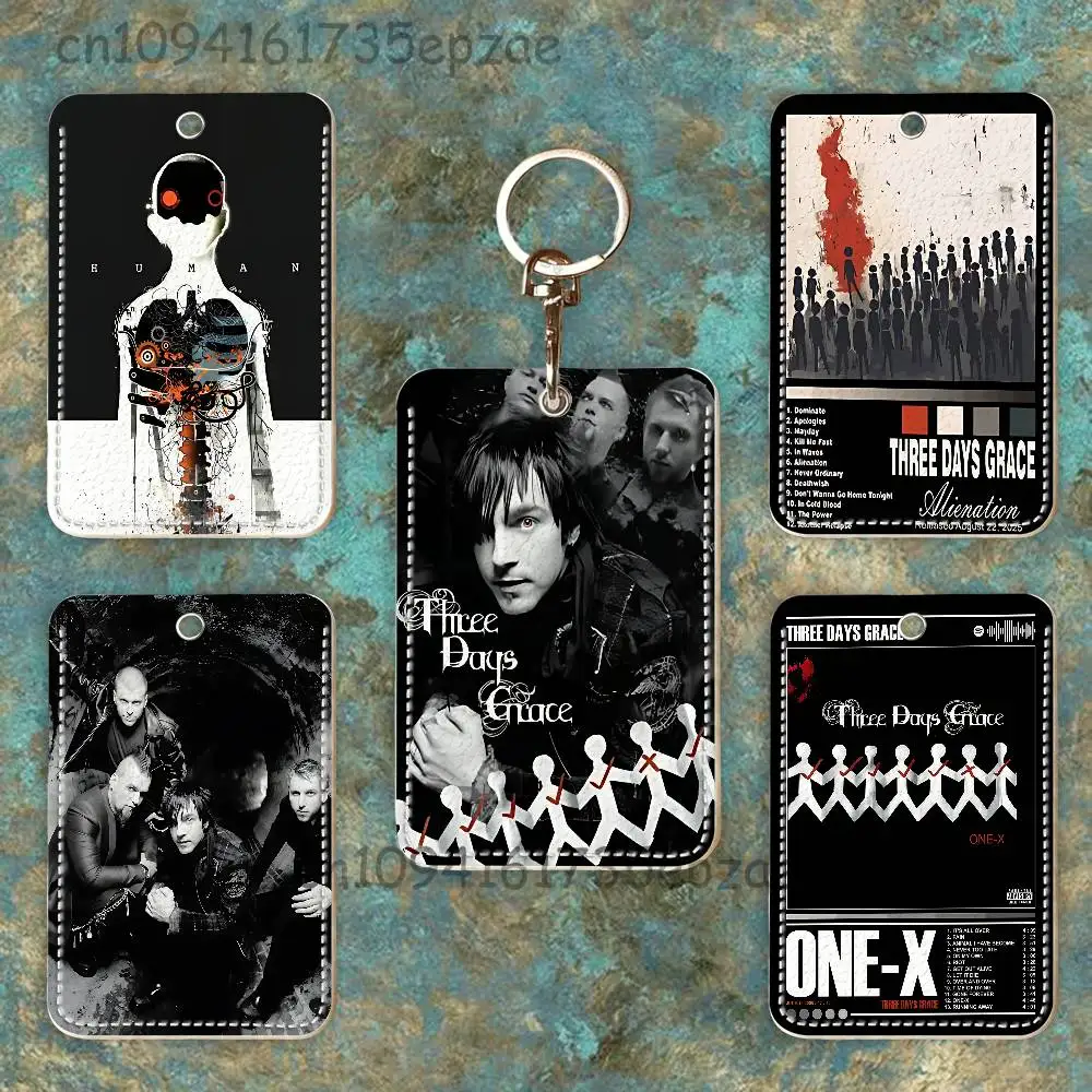 

T-Three D-Days G-Grace Custom Access Card Case Leather Card Holder Keychain Key Ring Transportation Card Case Gifts
