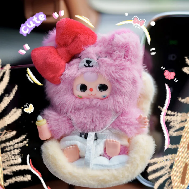 Baby Three Plush Car Blind Box Cute Doll Pendant Genuine Soft Toy For Girls Trendy Surprise Gift Trendy Blind Box Toys