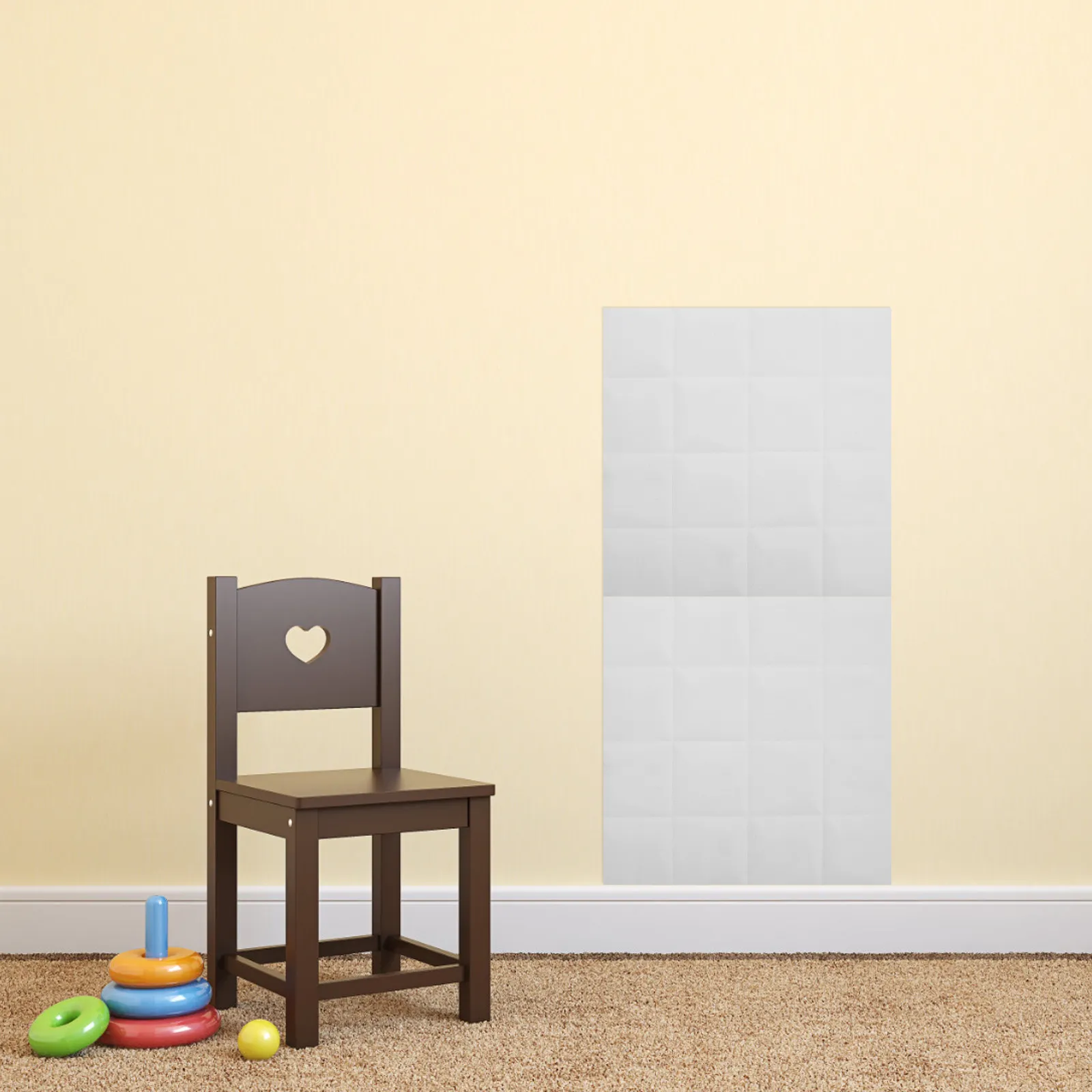 

2Pcs Kids Anti-Collision Wall Padding Self-Adhesive PU Panels 13.58 Protection Cushion for Bedroom Playroom Nursery
