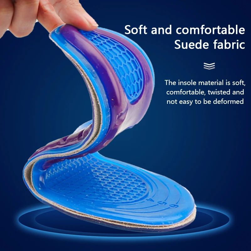 

Silicone Sport Running Shoes Insole Orthopedic Arch Support Foot Pads Pain Relieve Insert Non Slip Cushion for Men Women Sneaker