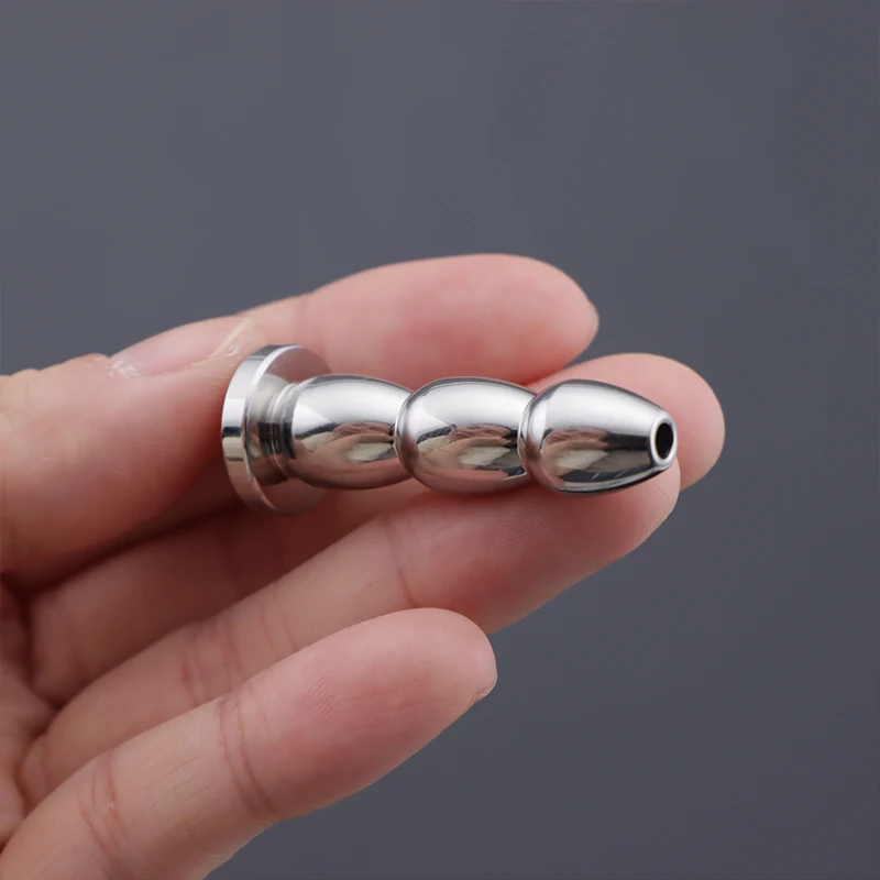 2023 Stainless Steel Hollow Male Urethra Plug Sounds Dilator 3 Beads Penis Plug Stretcher Men Rod BDSM Insert Catheter Sex Toy