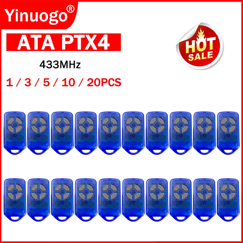 For ATA PTX4 Securacode Garage Door Remote Control 433.92MHz Rolling Code ATA PTX-4 PTX 4 Electric Gate Control Opener Command