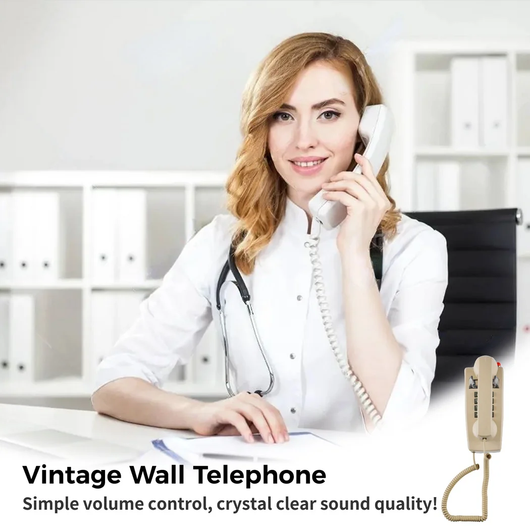 Wall Mounted Telephone Vintage Volume Control Wall Phone Corded Phone For Bathroom Old Fashion Antique Home Phone Hotel Phone