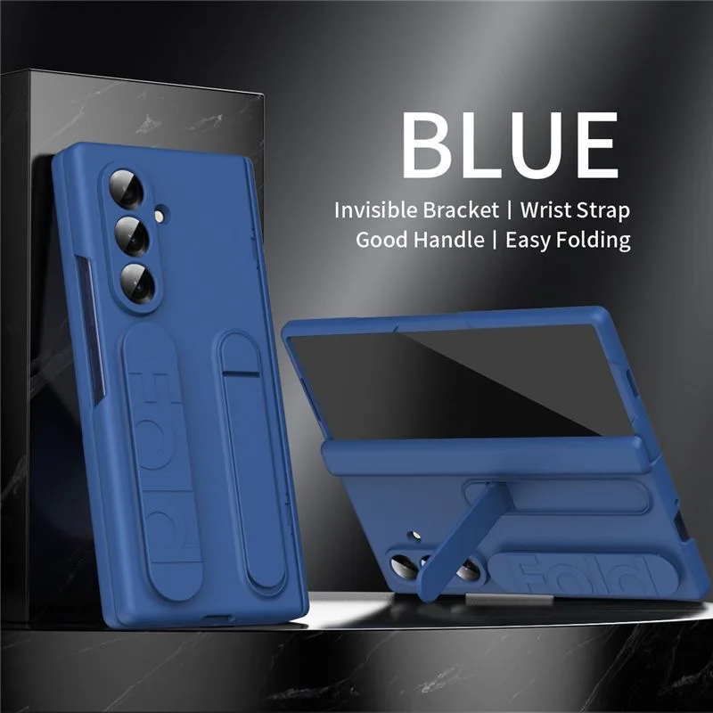 

Luxury Wristband Invisible Bracket Case for Samsung Galaxy Z Fold 6 5 4 3 7 Hand Wrist Strap Folding Stand Silicone Cover