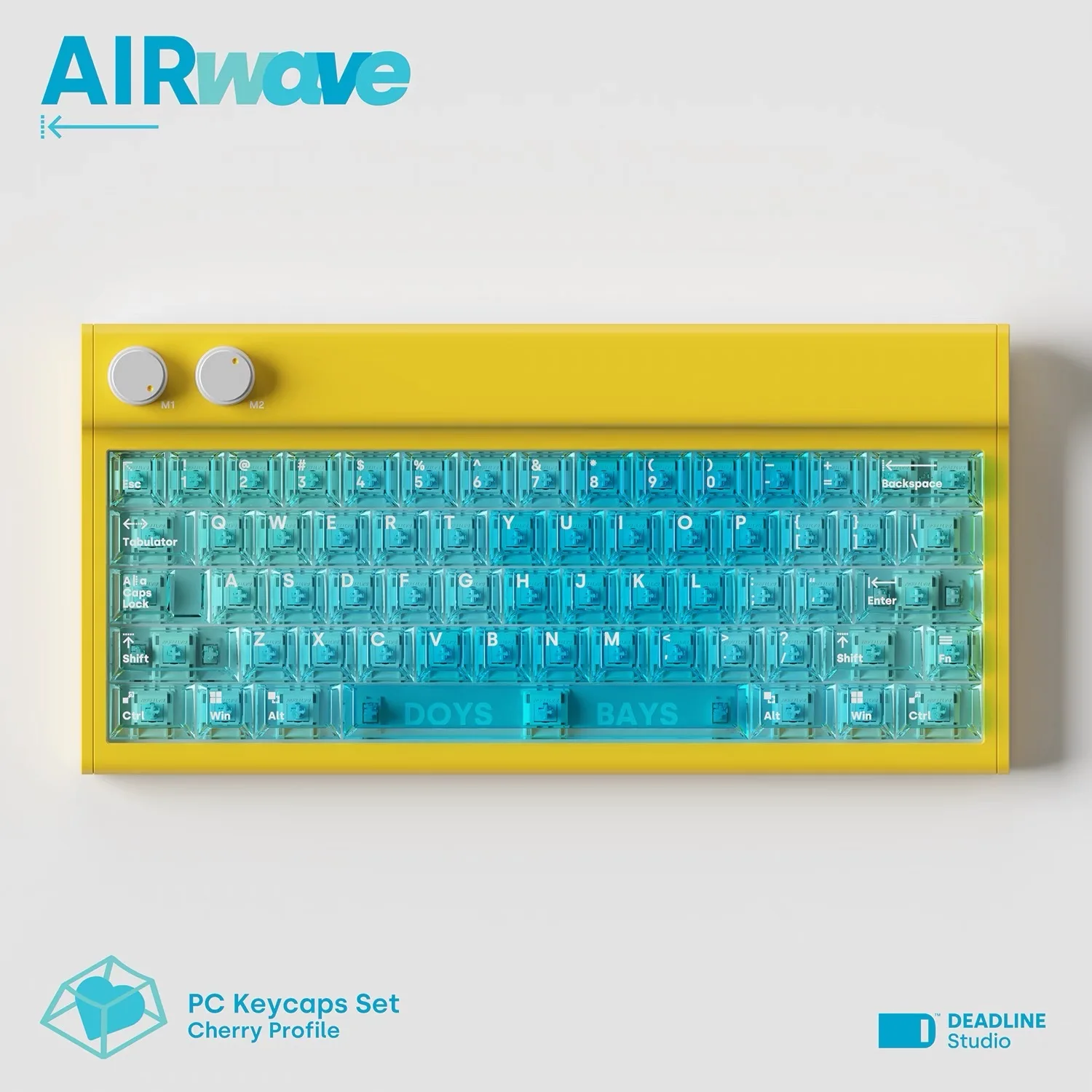 Aulidtech Deadline Studio PC Transparent Keycaps Clear Blue Gradient Cherry Profile Yellow Novelty Airwave Summer Keycap