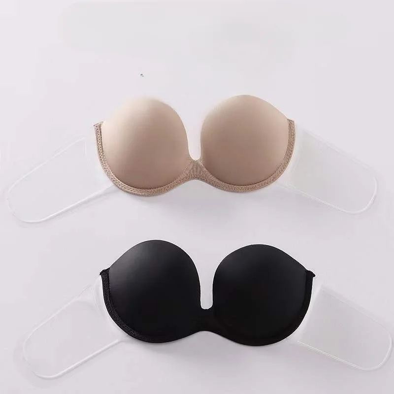 2024 Wedding Dress Invisible Silicone Bra Push Up Soft Underwire Strapless Underwear Beauty Back Nubra