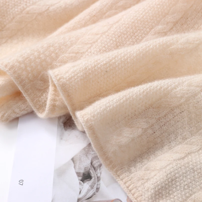 High Quality Pure Wool Scarf Shawl Winter New Cashmere Knitted Scarves Women Fashion Warm Solid Color Shawl 190*60