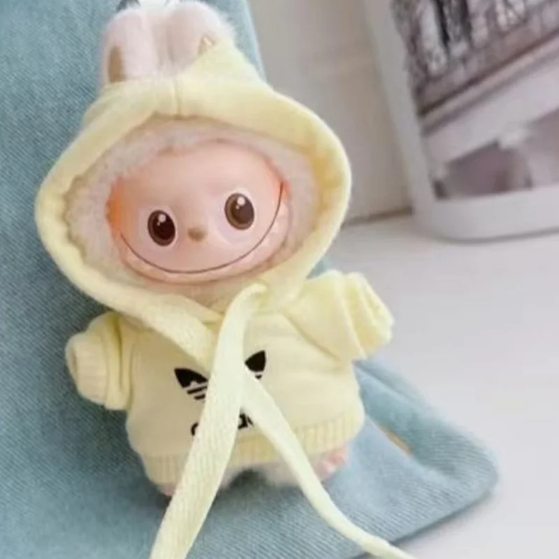 15 17cm For V1 V2 V3 Labubu Doll Clothing Fashion Hoodie and Pants Set Korean Idol Trendy DIY Doll Toy Gift Clothing Accessories