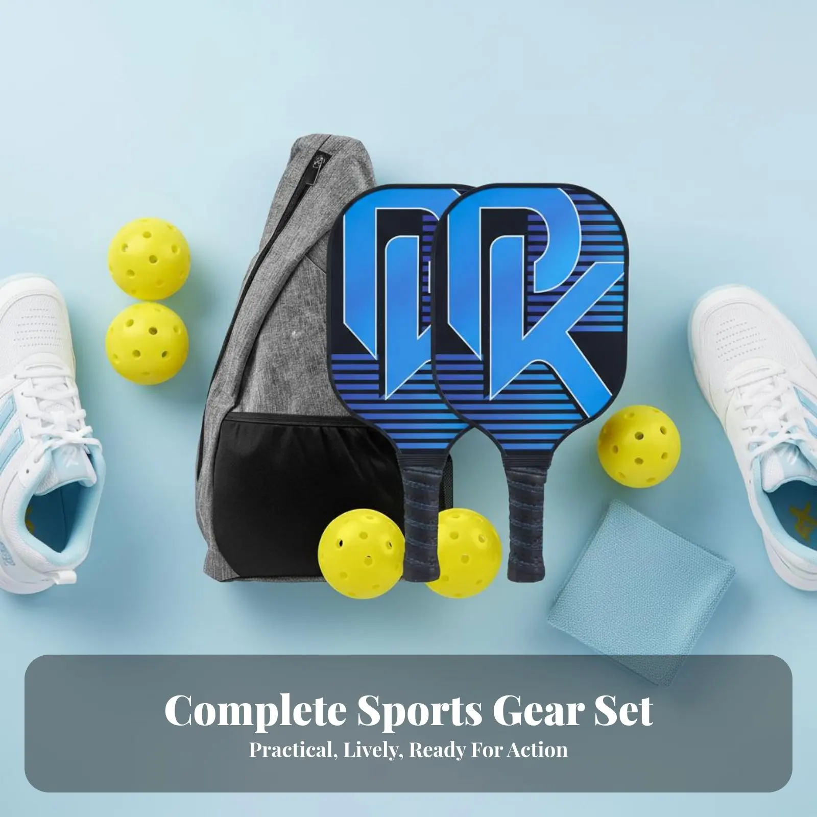 

Pickleball Paddle Set Sturdy Reinforced Border Fiberglass Pickleball Paddles Sports Equipment Comfortable Grip for Beginners