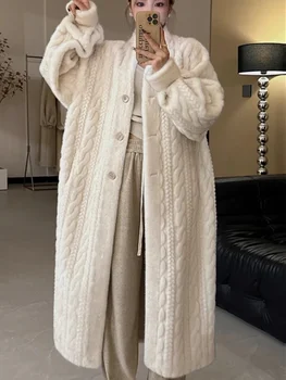 ผู้หญิงFaux Fur Coatแจ็คเก็ตกํามะหยี่ฤดูใบไม้ร่วงฤดูหนาวWarmเสื้อกั๊กเสื้อหนากระเป๋า2024แขนกุดสบายMom Y2kเสื้อแจ็คเก็ต