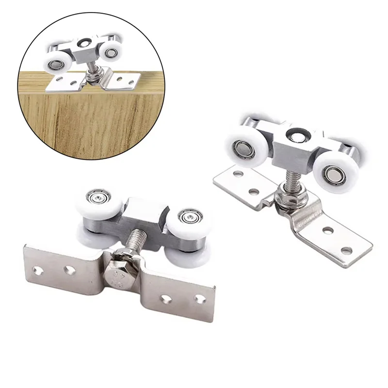AB13-4X Sliding Door Roller Hardware Sliding Door Pulley 4-Wheel Glass Door Hanging Track Pulley Silent Nylon Wheel