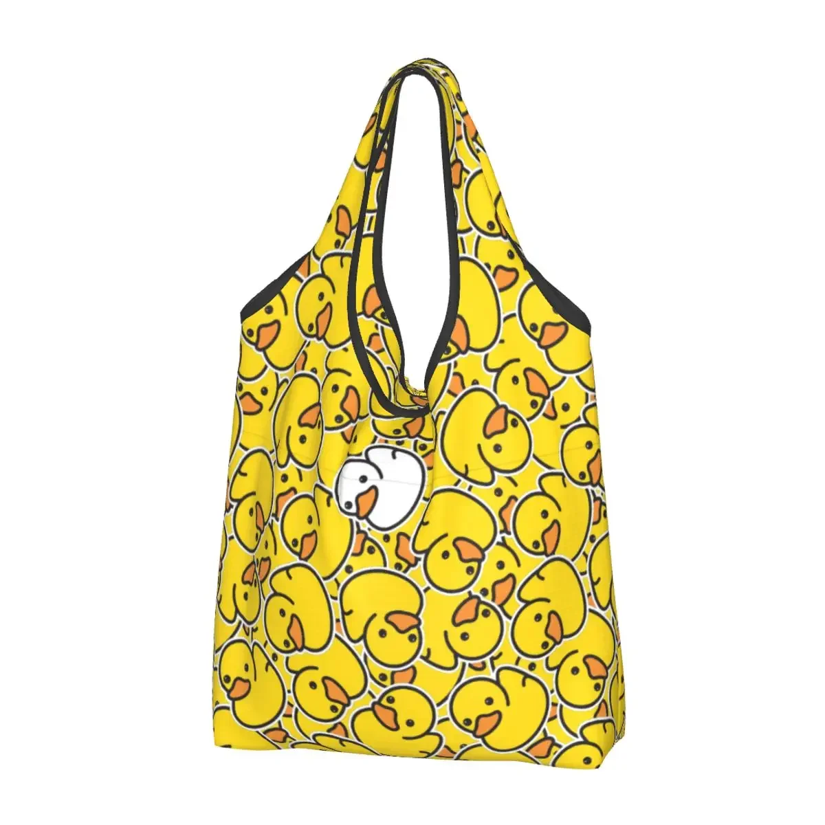 

Yellow Classic Rubber Duck Groceries Tote Shopping Bags Women Custom Shoulder Shopper Bags Large Capacity Handbag