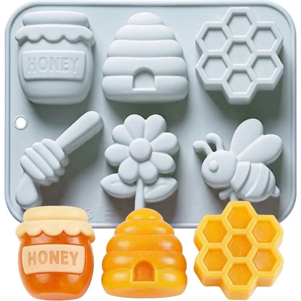 High Quality Bee Theme Mousse Cake Mold Reusable 6 Options Chocolate Dessert Mold Non-Stick Flexible Baking Mould Homemade Candy