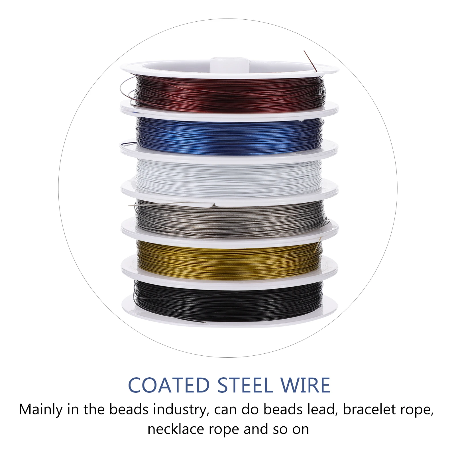 

6pcs Rubber Coated Steel Wire 0 38mm Beading String for Bracelet Necklace DIY Crafts Copper Wire Jewelry Making