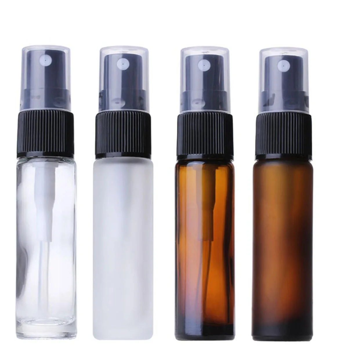 

6PCS 12PCS Frosted Amber Clear Glass Sprayer Bottles Atomizer Fine Mist for Perfume Oils Aromatherapy Empty Vials 5ML / 10ML