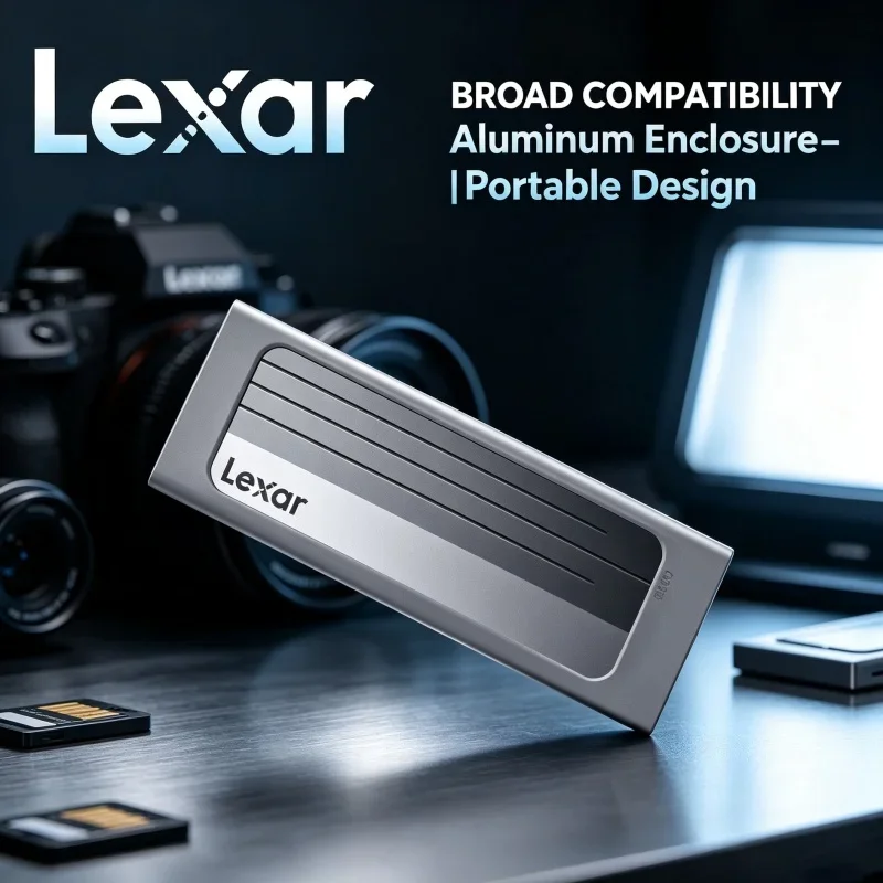 Lexar E300 Pro External NVMe M.2 SSD Case 10Gbps USB 3.2 Gen2 Type C Portable Hard Drive Enclosure 2230 2242 2260 2280