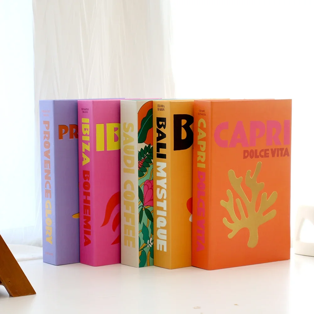 IBIZA CAPRI Fake Books Living Room Decoration Fashion Fake Books for Decoration Coffee Table Ornament Club Hotel Prop Books