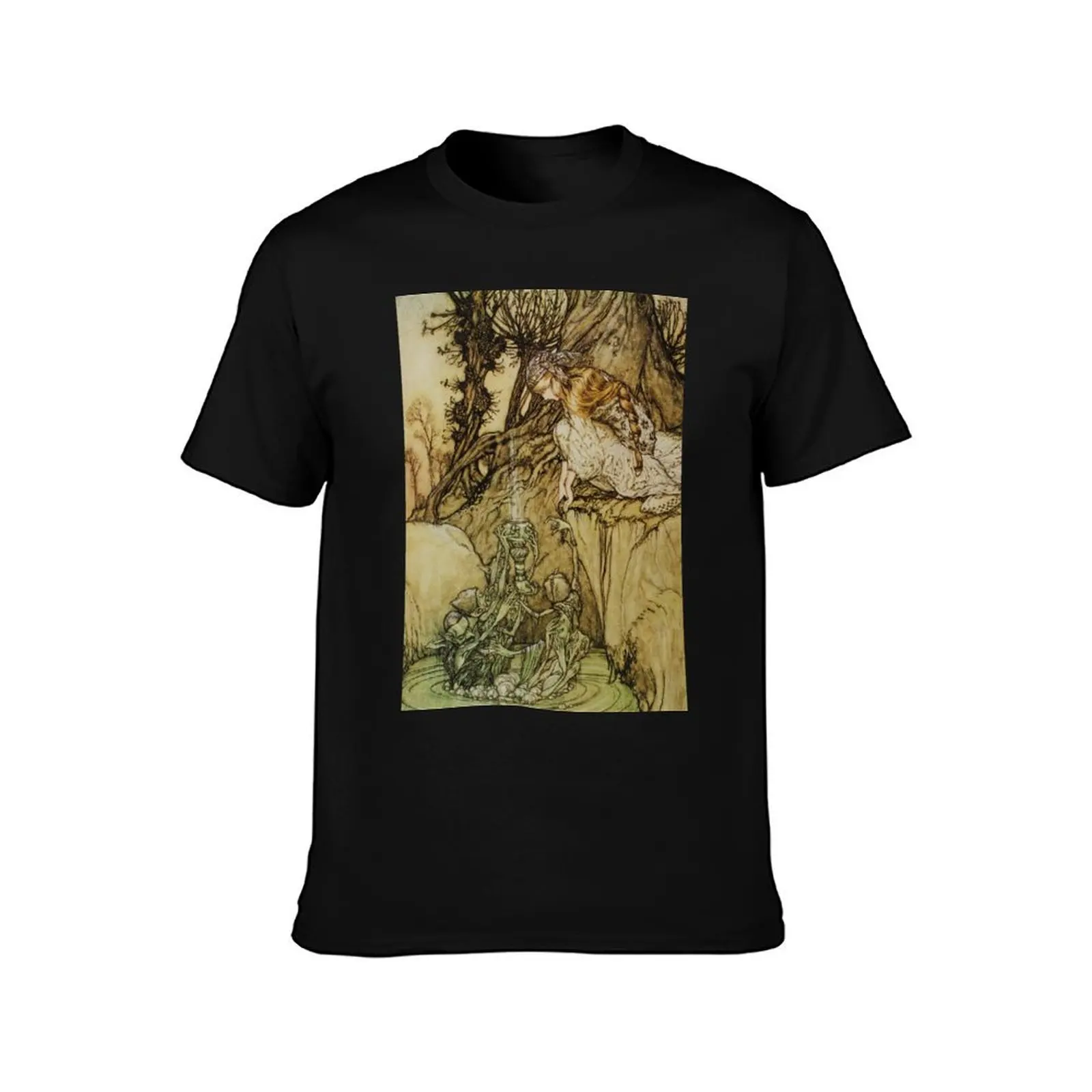 The Magic Cup - Arthur Rackham T-Shirt Summer Casual Cotton Tee Oversized Streetwear Tops Vintage Graphic Print 100% Cotton