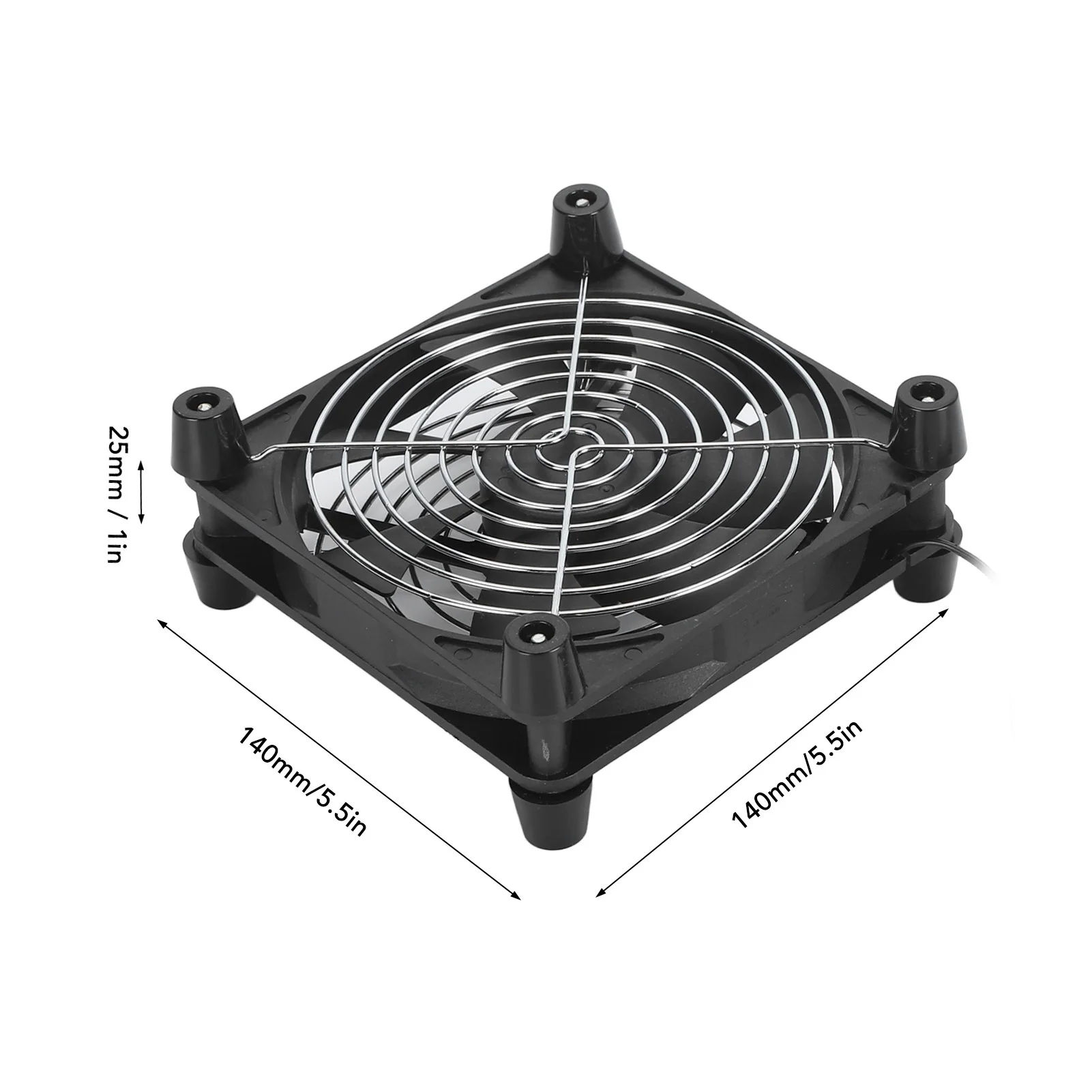 140mm Computer Fan 7 Blades Portable 3 Speed Adjustable Multifunction Computer Cooling Fan 5V USB Powered 2800RPM for Tablet