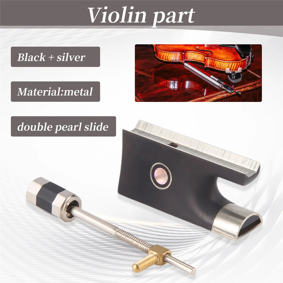 A99U Violin Bow Frog for 4/4 Violin Bow Parts Replacement Accessories