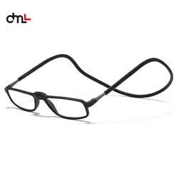 DML Hanging Neck Reading Glasses Men's Women Anti-Blue Light Portable Ultra-light Computer Spectacles Round-Frame