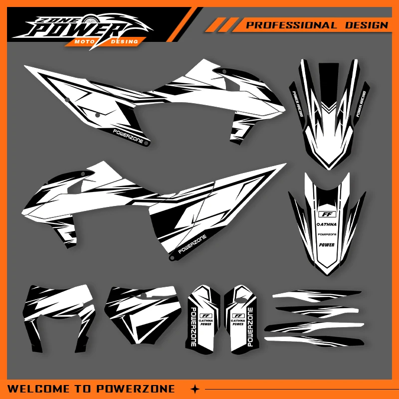 

Графика Powerzone для KTM SX SXF 2019-2022 EXC EXC-F 2020-2023 200 250 300 350 наклейки наклейки мотоцикл фон на заказ 11