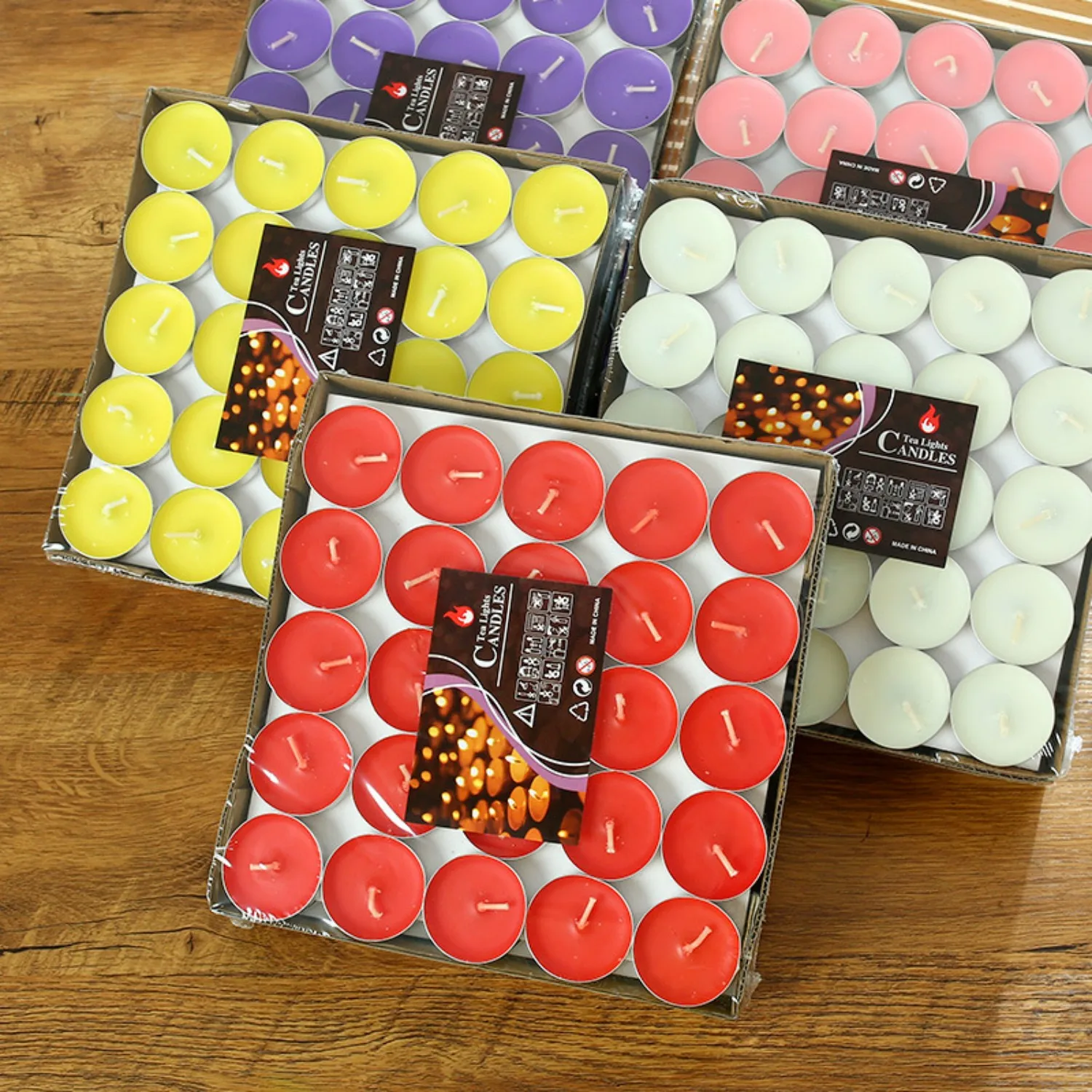 50Pcs Tea Lamp Candles, Multi-Color Smokeless Long-Lasting Candles, Safe Relaxing Choice for Festival Home Decor