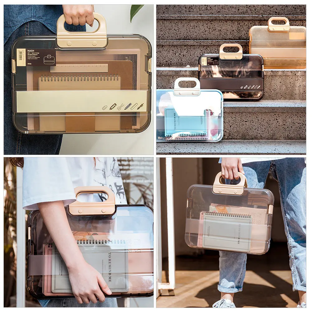 1 قطعة صندوق ملفات A4 صندوق تخزين قوي لمكتب المنزل منظمة مجلد ملفات القهوة منظم المستندات #4