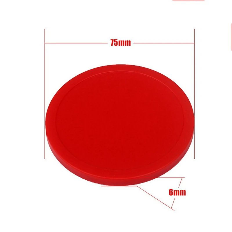 10 Pieces Home Air Hockey 75Mm Red Replacement Round Air Hockey Heavy Duty Air Hockey For Game Table Accessories