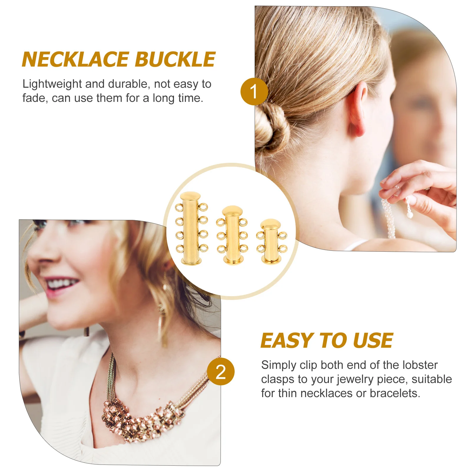 

3 шт. ювелирная застежка для ожерелья, многослойные застежки, прочные, не легко выцветают, тонкое мастерство, браслет из премиум-материала, соединяющий