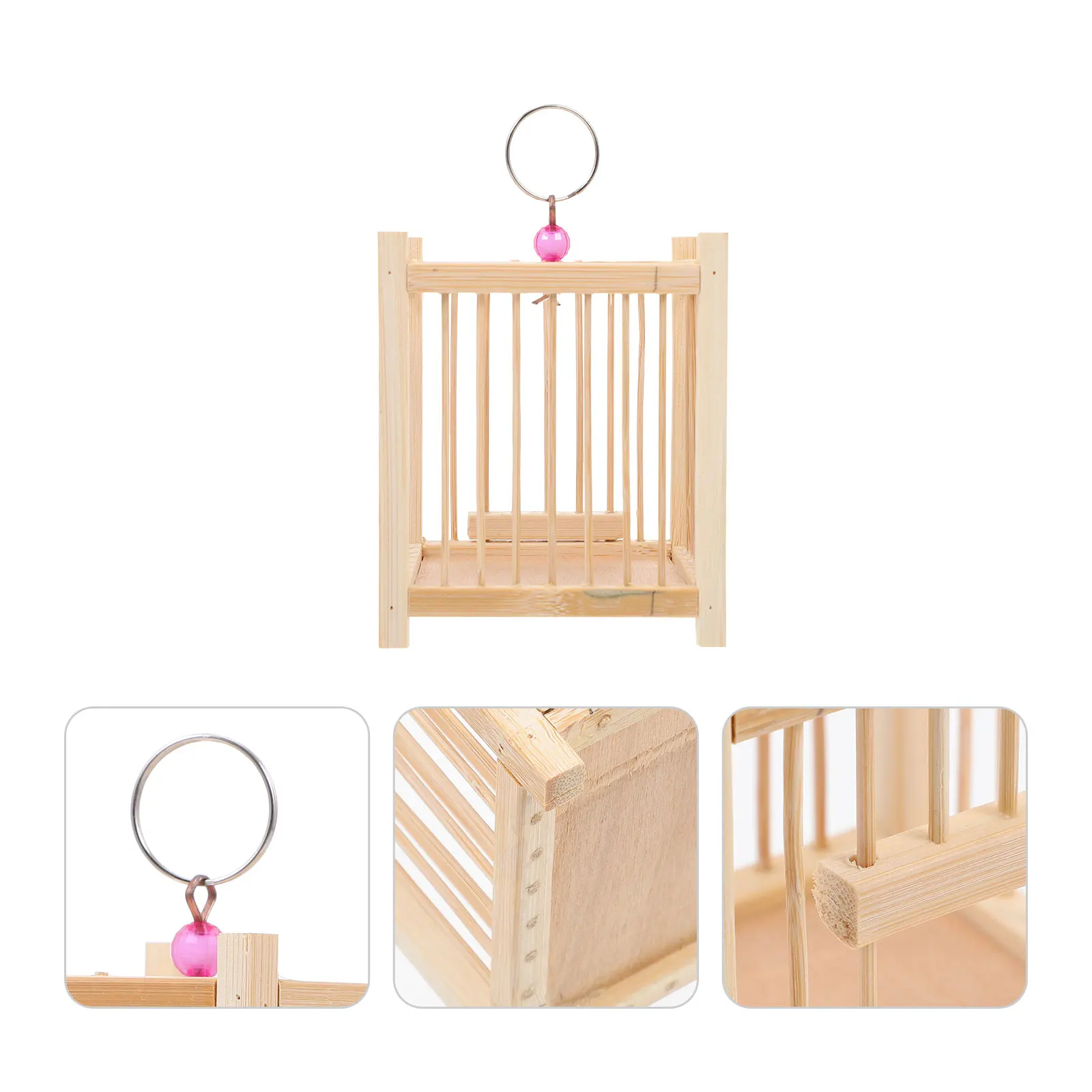 

Insect Cage Container Grasshoppers Carrying Hanging Stick Portable Hand-made Bamboo