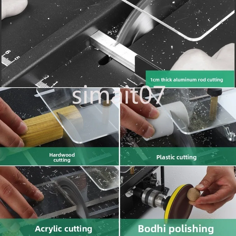 12-24V 200W Mini Desktop Table Saw - Adjustable Speed & Angle Cutter for Wood, Plastic & Acrylic