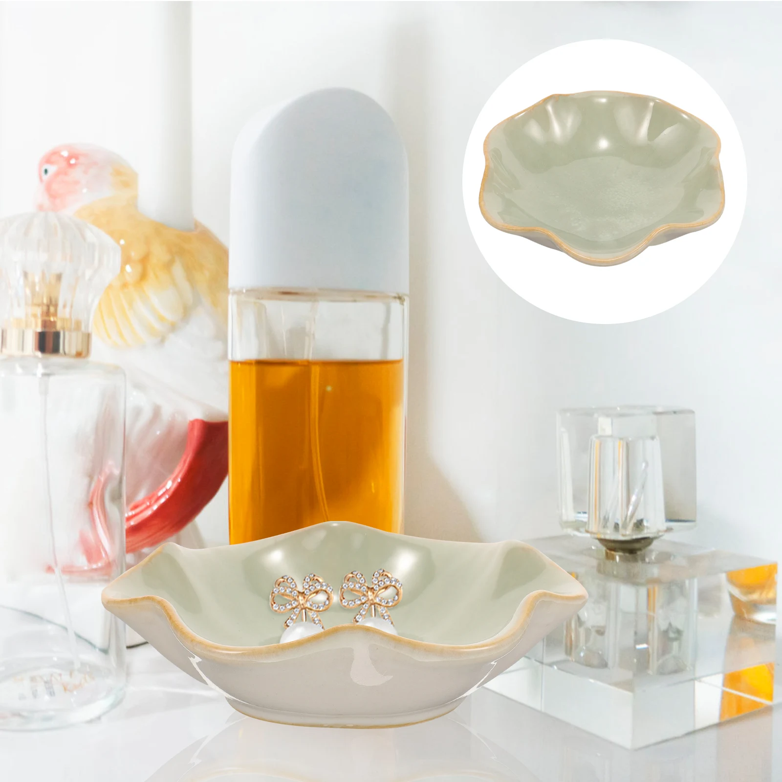 

Jewelry Ceramic Disc Trinket Dish Display Tray Holder Ring Plate for Light