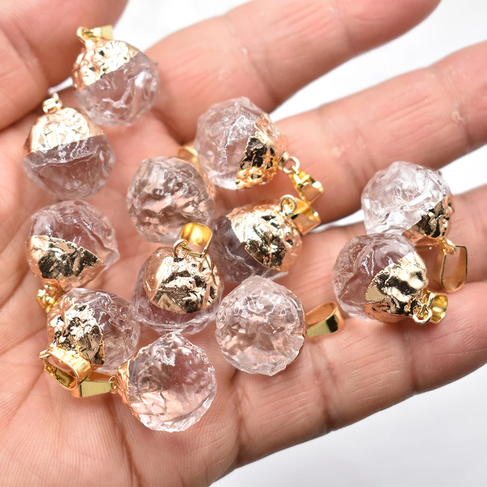 Wholesale 12pcs/lot fashion good quality Goldcolor plating Crystal charms Pendants earrings for jewelry marking free shipping