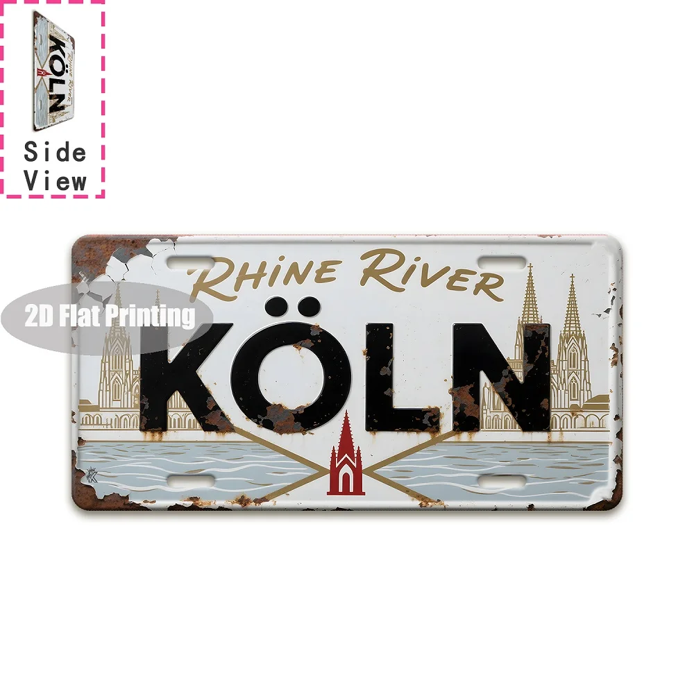 Tin Sign - Vintage Cinema Room City Year License Plate Metal Plaque Wall Decor for Home Bar Cafe
