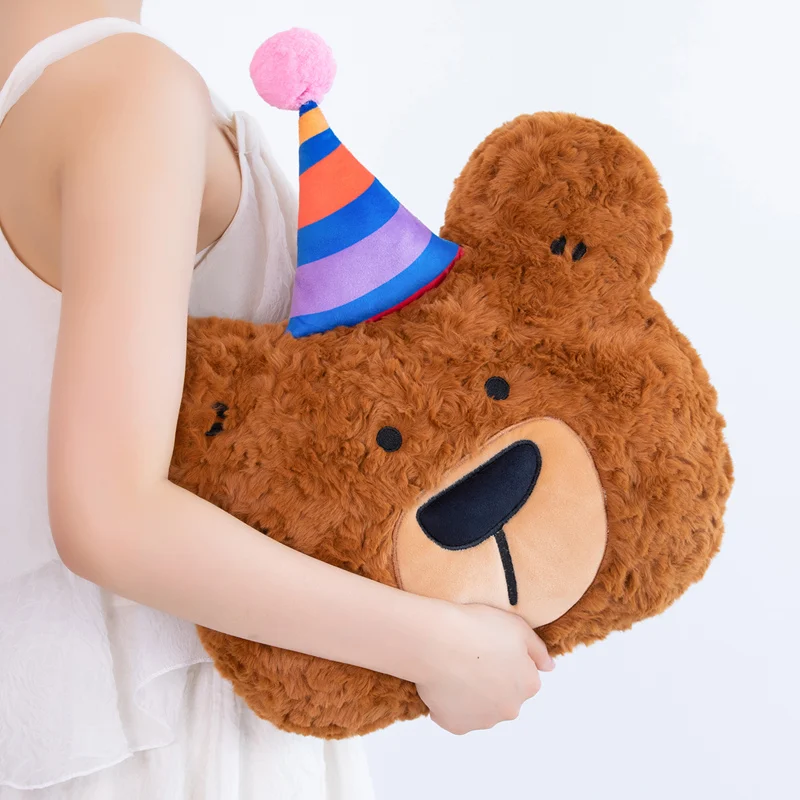 

40 см подушка в корейском стиле с героями мультфильмов, три маленьких медвежонка, шапка на день рождения, подушка на спинку медведя, украшение для эркера дивана, спальный c