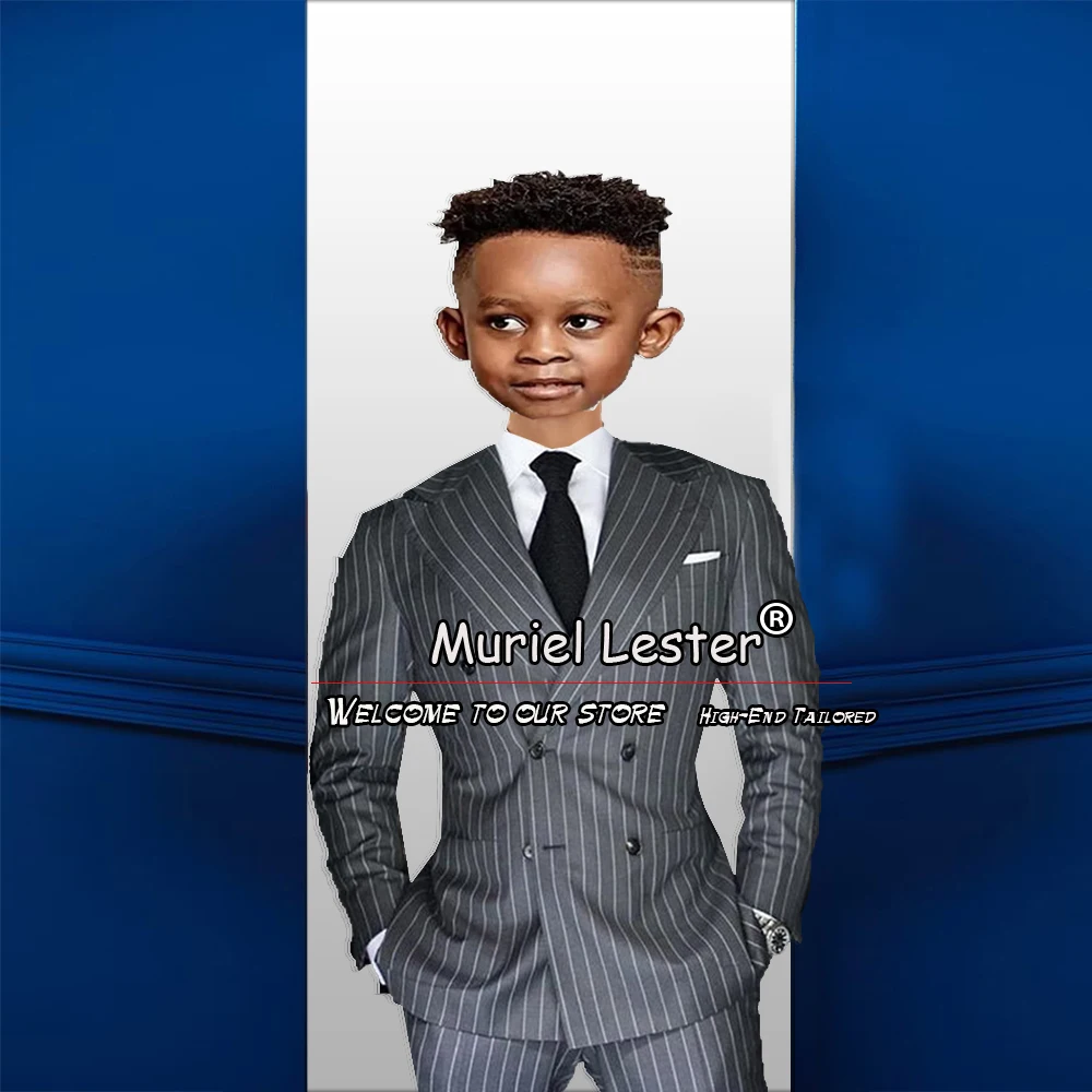 

Stripes Formal Suit Set For Boys Wedding Party Tuxedo Ring Bearer 2 Pieces Blazer Pants Children Birthdays Party Kids Clothing